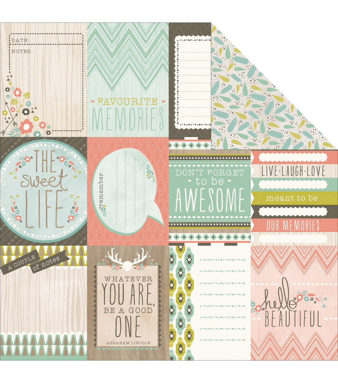 Kaisercraft BOW & ARROW Double-Sided 12"X12" Cardstock Sheet - Scrapbook Kyandyland