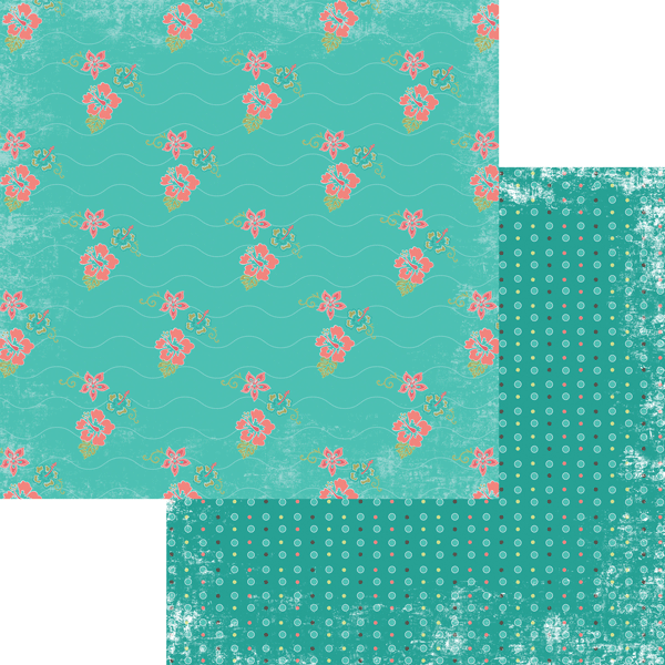 Moxxie Paradise Found ISLAND BLOOM 12"X12" Scrapbook Paper