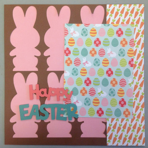 Premade Scrapbook Pages HAPPY EASTER PINK 12x12