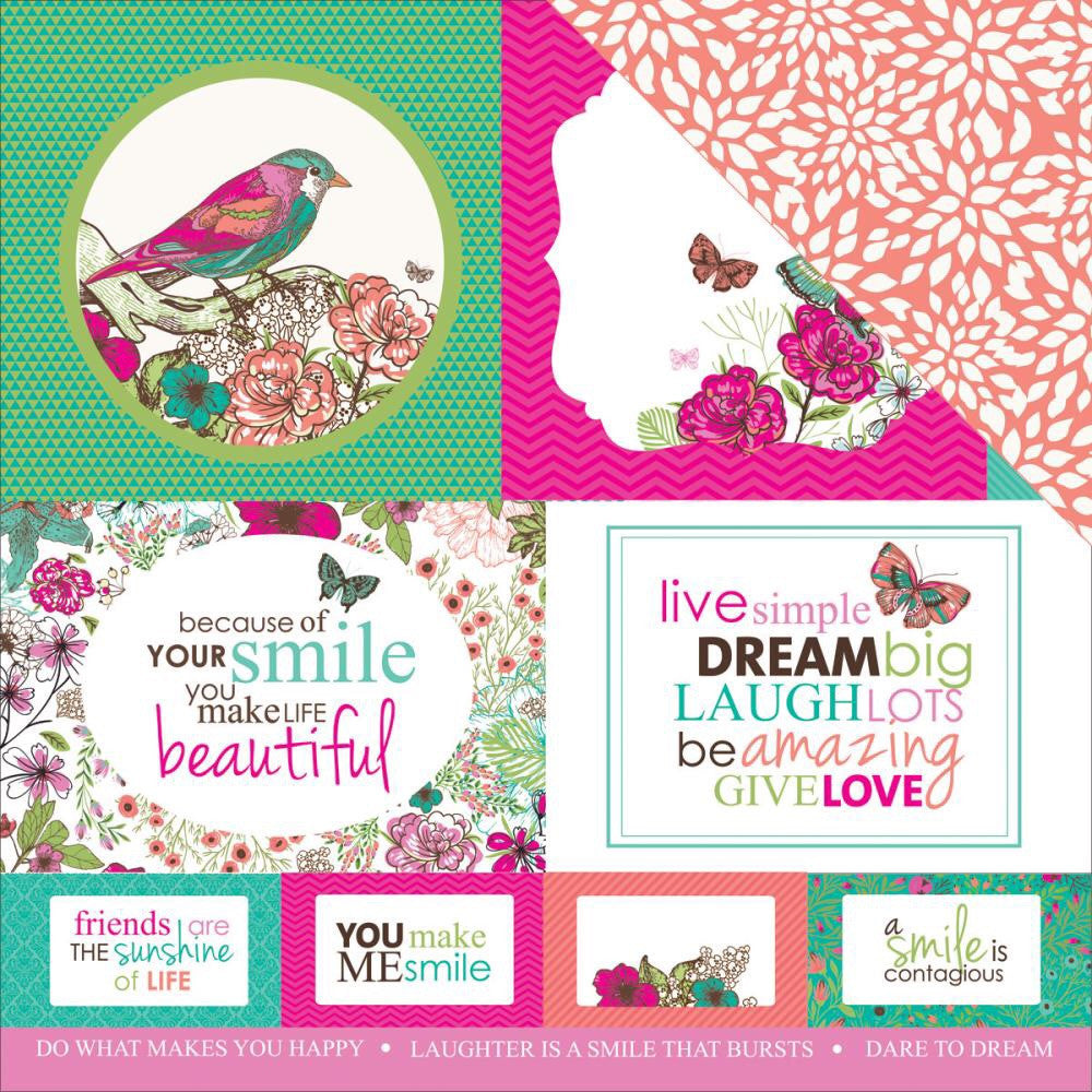 Kaisercraft Fly Free CONFIDANTE 12"X12" Scrapbook Paper