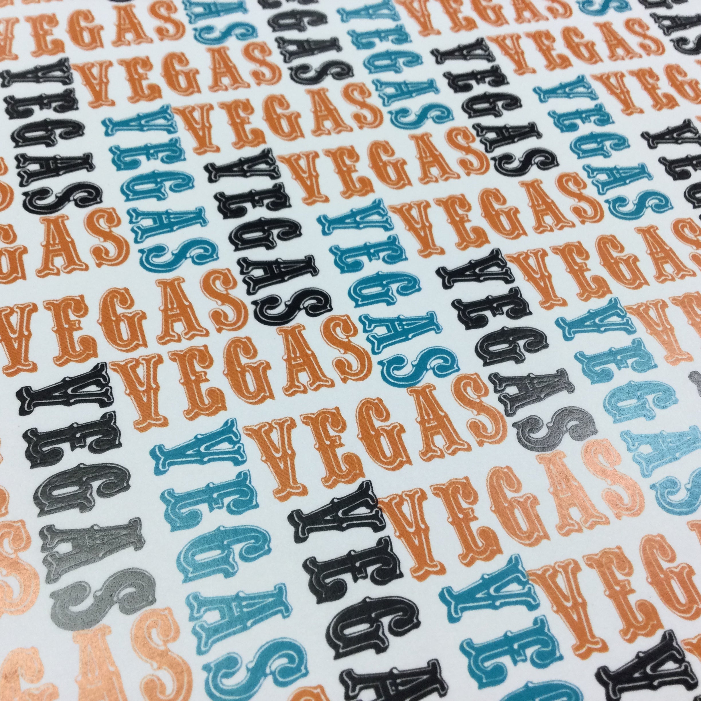 Initial Scramble VEGAS ORANGE &amp; TEAL 12X12 Paper Scrapbook Customs