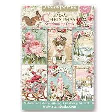 Stamperia Pink Christmas SCRAPBOOKING CARDS SBBPC08 4.5&quot;X6.5&quot; Sheets Scrapbooksrus