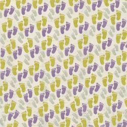 Karen Foster PITTER PATTER FEET 12X12 Scrapbook Baby Paper - Scrapbook Kyandyland