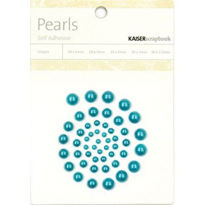 Kaisercraft PEARLS TEAL Self Adhesive 50 Pieces