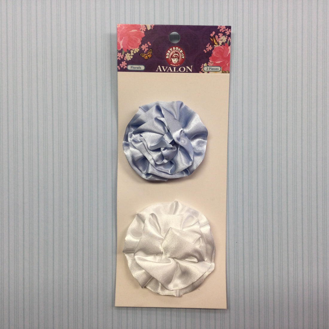 Ruby Rock It Avalon FLORALS Satin White and Blue