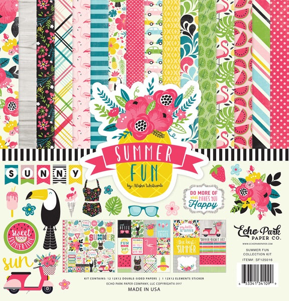 Echo Park SUMMER FUN Collection Kit 12&quot;X12&quot;