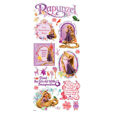 Disney Ek Success Tangled RAPUNZEL Stickers 24pc - Scrapbook Kyandyland
