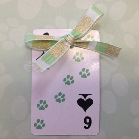 ALL ABOUT PAWS Pet Tag with Ribbon 2"x4" - Scrapbook Kyandyland