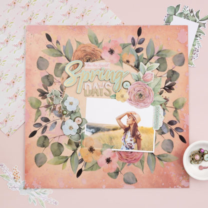 Bo Bunny Willow &amp; Sage 12X12 CHIPBOARD STICKERS 44pc