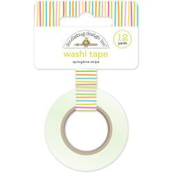 Doodlebug SPRINGTIME STRIPE Washi Tape 15mm 12 yards - Scrapbook Kyandyland