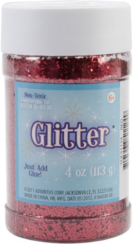 Advantus RED Shaker Glitter 4oz - Scrapbook Kyandyland