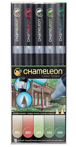 Chameleon Color Tones NATURE TONES Alcohol Markers Pens 5pc Scrapbooksrus