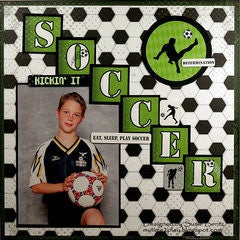 Soccer Moxxie SOCCER 1 Scrapbook Sports Sheet 12&quot;X12&quot; - Scrapbook Kyandyland