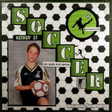 Soccer Moxxie SOCCER 1 Scrapbook Sports Sheet 12"X12" - Scrapbook Kyandyland