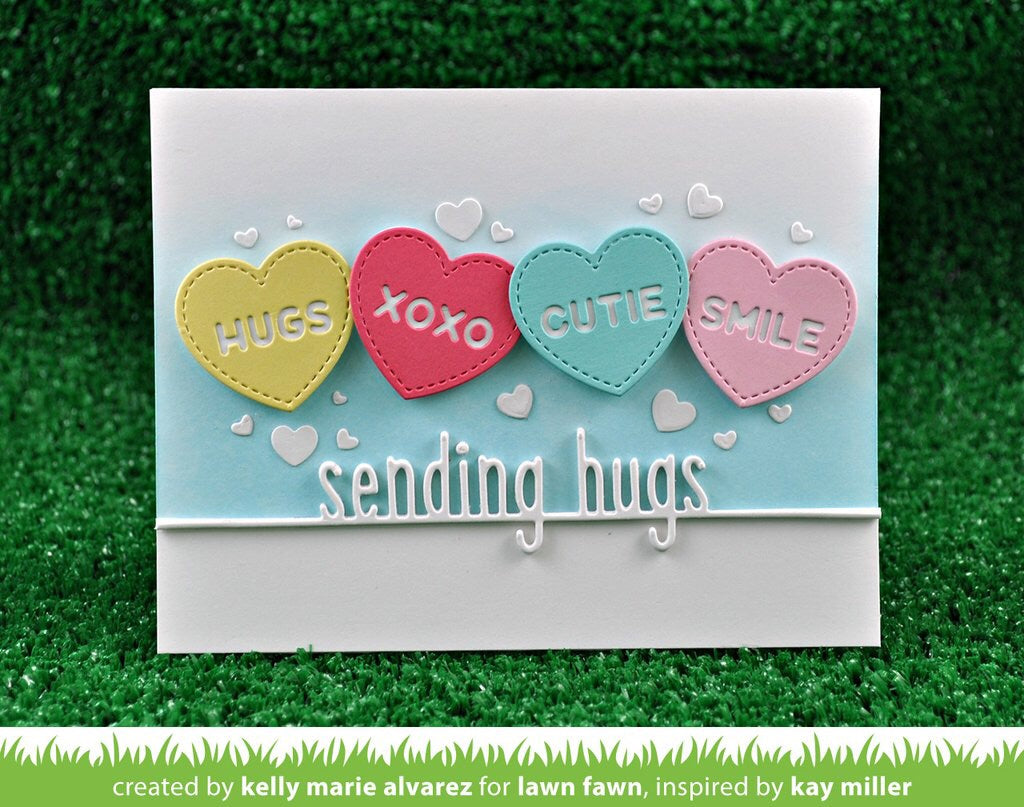 Lawn Fawn SENDING HUGS LINE BORDER Custom Craft Die Scrapbooksrus