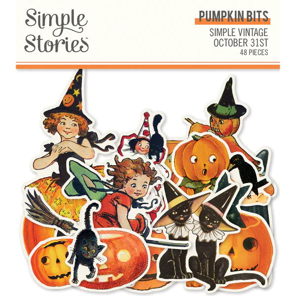 Simple Stories Simple Vintage OCTOBER 31ST BITS &amp; PIECES 61pc