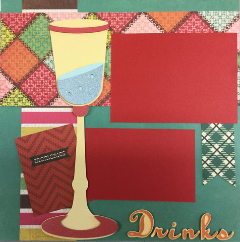 Premade DRINKS (2) 12X12 Scrapbook Pages Scrapbooksrus