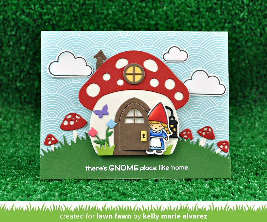 Lawn Cuts MUSHROOM HOUSE Custom Craft Dies 16pc Scrapbooksrus