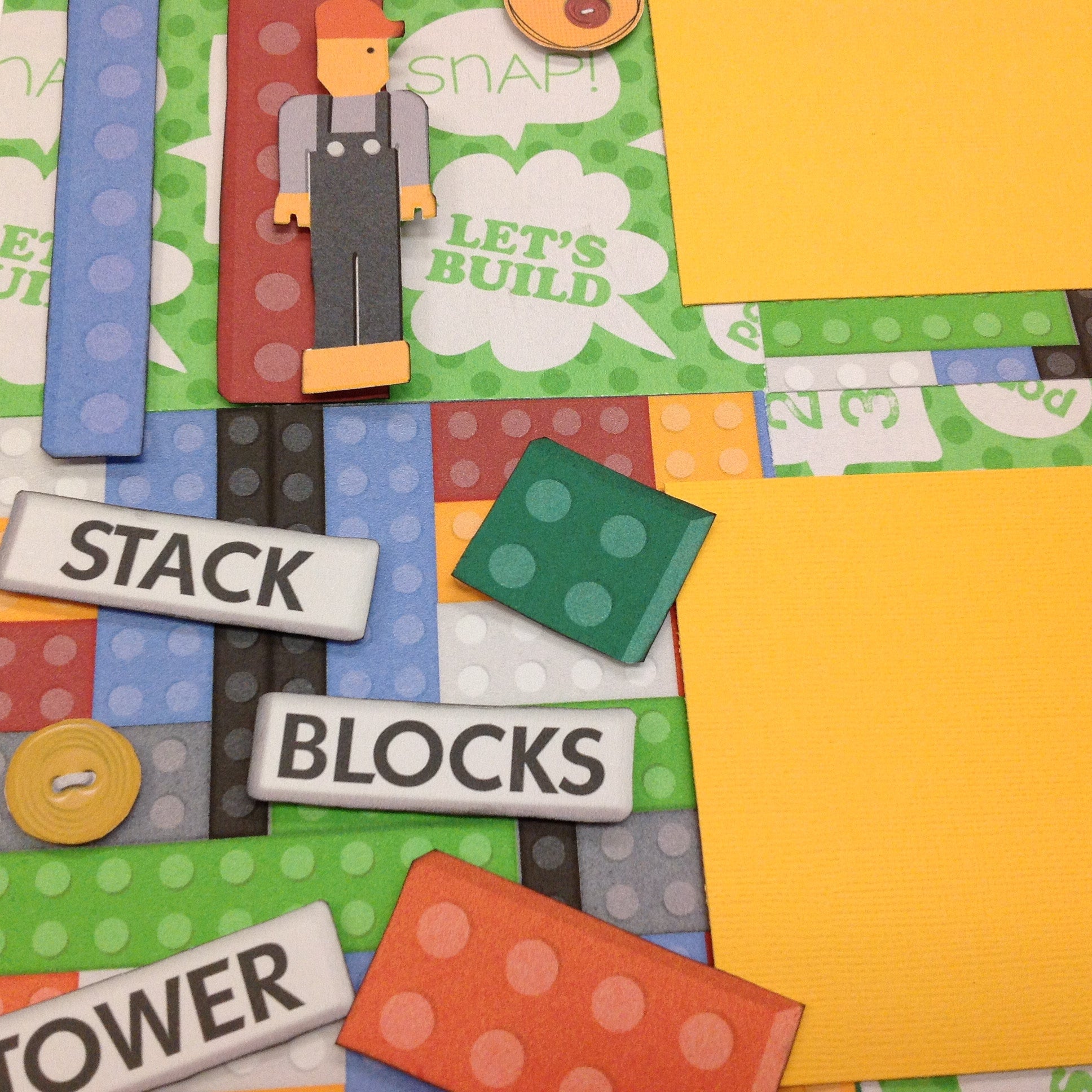 Premade Scrapbook Page LEGO BLOCKS (2) 12&quot;x12&quot; Layout