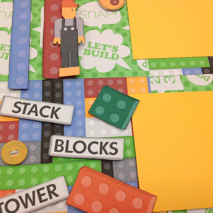 Premade Scrapbook Page LEGO BLOCKS (2) 12&quot;x12&quot; Layout