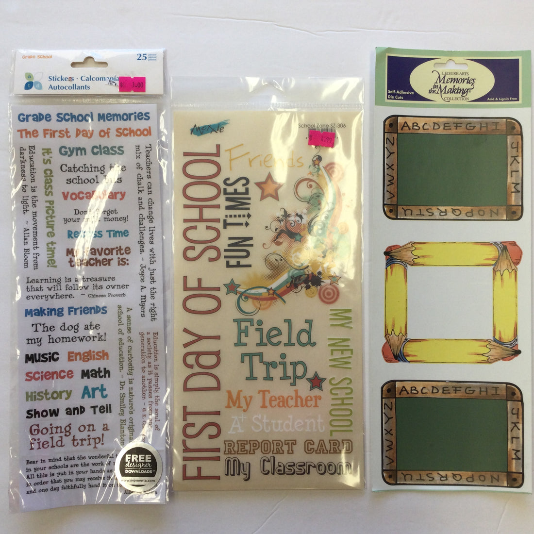 SCHOOL STICKER BUNDLE A (3) Stickers