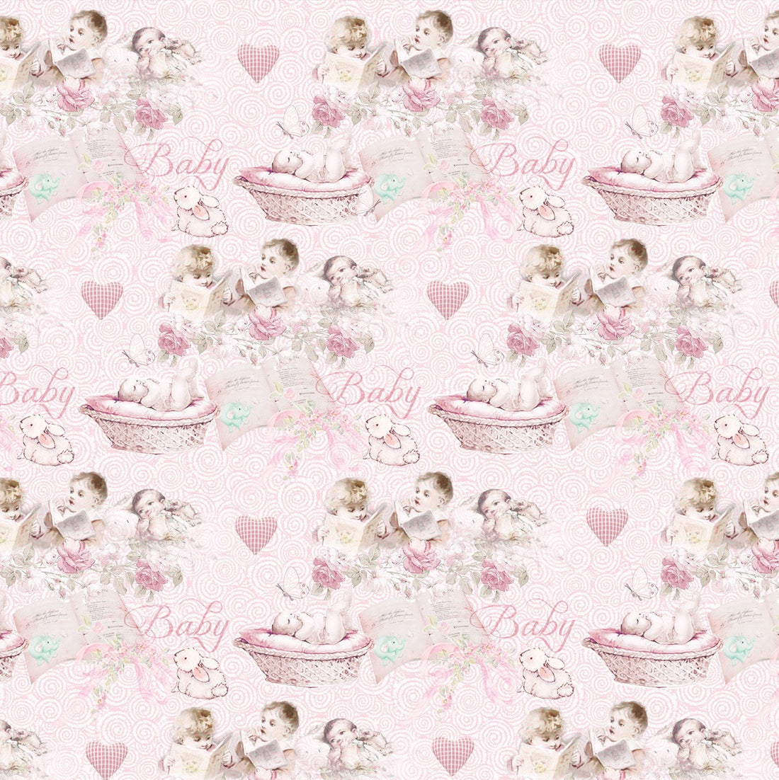 FabScraps BABY GIRL 12"X12" Scrapbook Paper Sheet