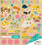 Imaginisce Parrrty Hearty MERMAID Stickers 65pc