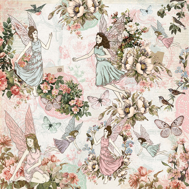 Kaisercraft Fairy Garden FAIRY DANCE 12&quot;X12&quot; Scrapbook Sheet