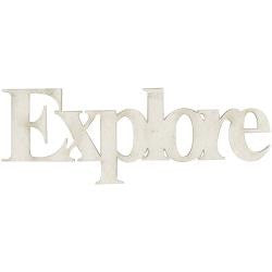 Fabscraps EXPLORE  Die-Cut Grey Chipboard Word - Scrapbook Kyandyland