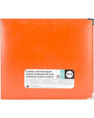 We R Classic Leather Album ORANGE SODA 12"X12" D Ring Memory Scrapbook