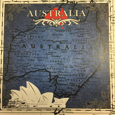 AUSTRALIA SIGHTSEEING 12"X12" World Travel Scrapbook Paper