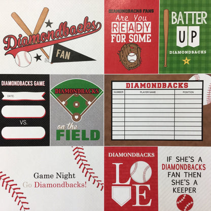 DIAMONDBACKS BASEBALL Pride Kit 12&quot;X12&quot; Scrapbook Paper