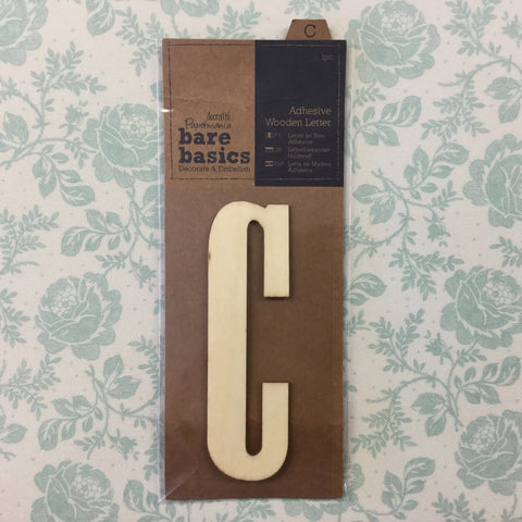 Papermania Bare Basics Wooden Adhesive LETTER C Wood