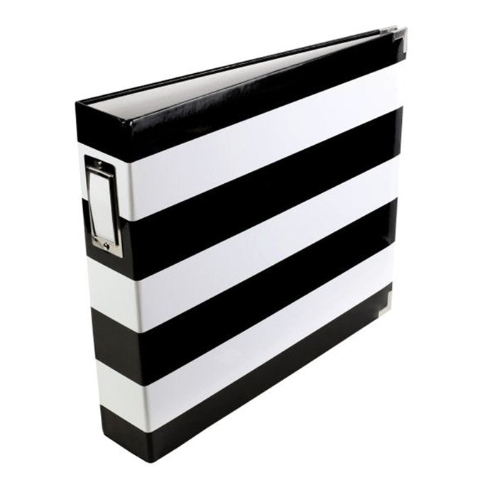 Project Life Becky Heidi BLACK &amp; WHITE STRIPE 12”X12” D-Ring Album