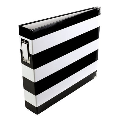 Project Life Becky Heidi BLACK &amp; WHITE STRIPE 12”X12” D-Ring Album