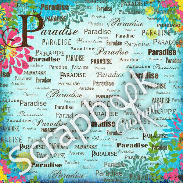 PARADISE COMPANION Blue 12&quot;X12&quot; Scrapbook Customs Paper Scrapbooksrus