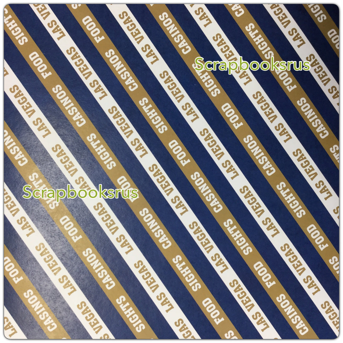 LAS VEGAS DIAGONAL Casinos Food Sights 12"X12" Custom Scrapbook Paper