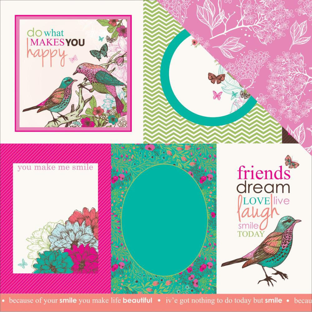 Kaisercraft Fly Free  SISTER 12&quot;X12&quot; Scrapbook Paper