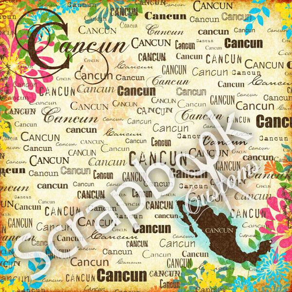 Scrapbook Customs Mexico CANCUN PARADISE 12x12 Scrapbook Paper