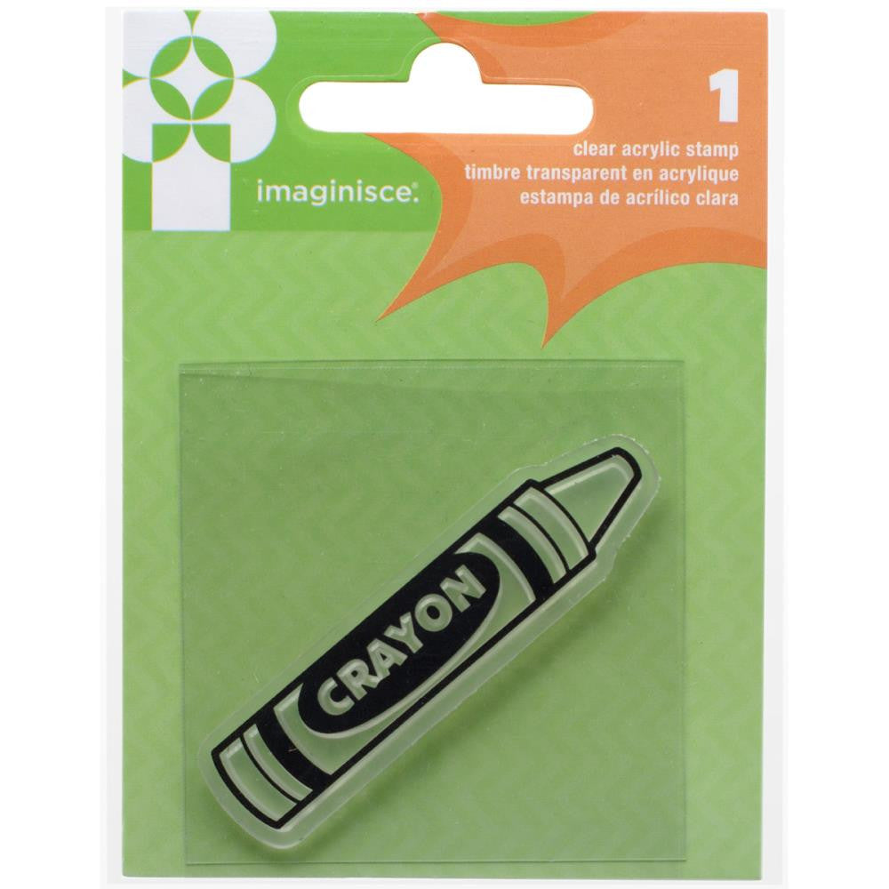 Imaginisce FAMILY FUN Crayon Clear Acrylic Stamp 1pc - Scrapbook Kyandyland