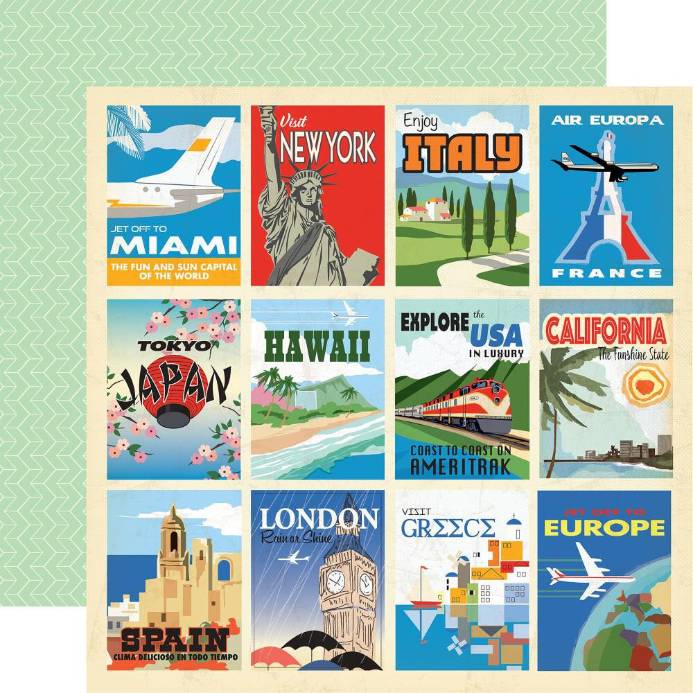 Carta Bella Passport DESTINATION CARDS 12&quot;x12&quot; Paper Scrapbooksrus