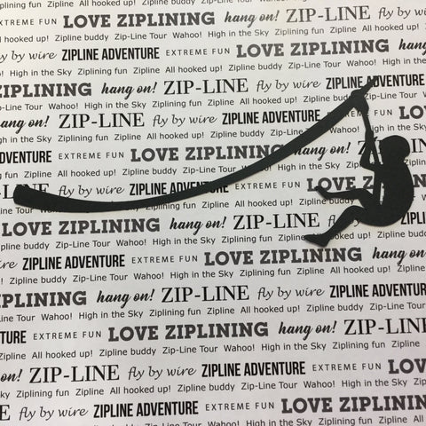 ZIP LINE Zipliner Black Scrapbook Die Cut ScrapbooksRUs