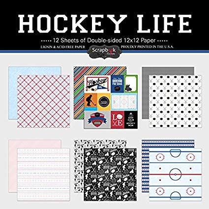 HOCKEY LIFE KIT 12&quot;X12&quot; Scrapbook Paper 12 Sheets Scrapbooksrus