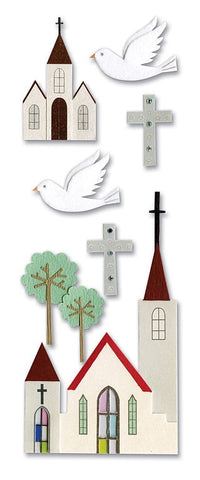 Ek Success Jolee's CHURCH 3D Religios Stickers 7pc - Scrapbook Kyandyland