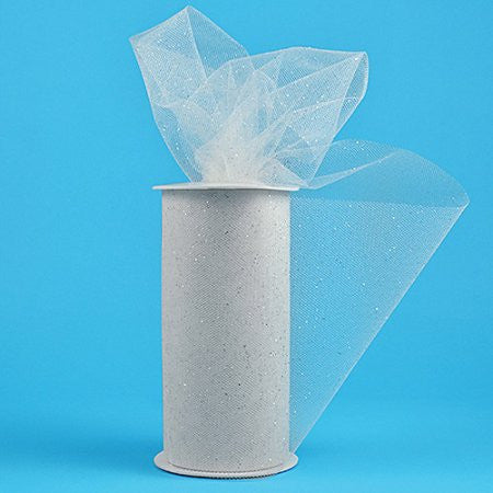 Shiny Tulle With Metallic Flakes 6" wide X 25 yard Spool