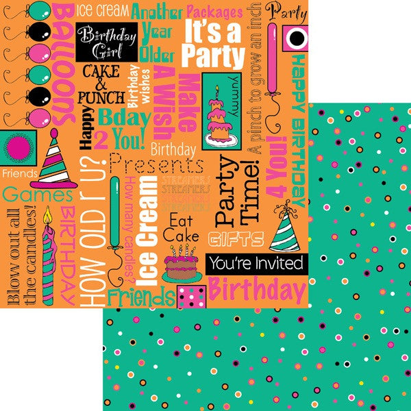 Moxxie Surprise Party PEGGY 12&quot;X12&quot; Scrapbook Paper - Scrapbooksrus