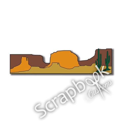 DESERT BORDER #1-D Grand Canyon Mountain Travel Laser Cut 3"X12" 1pc #Scrapbooksrus