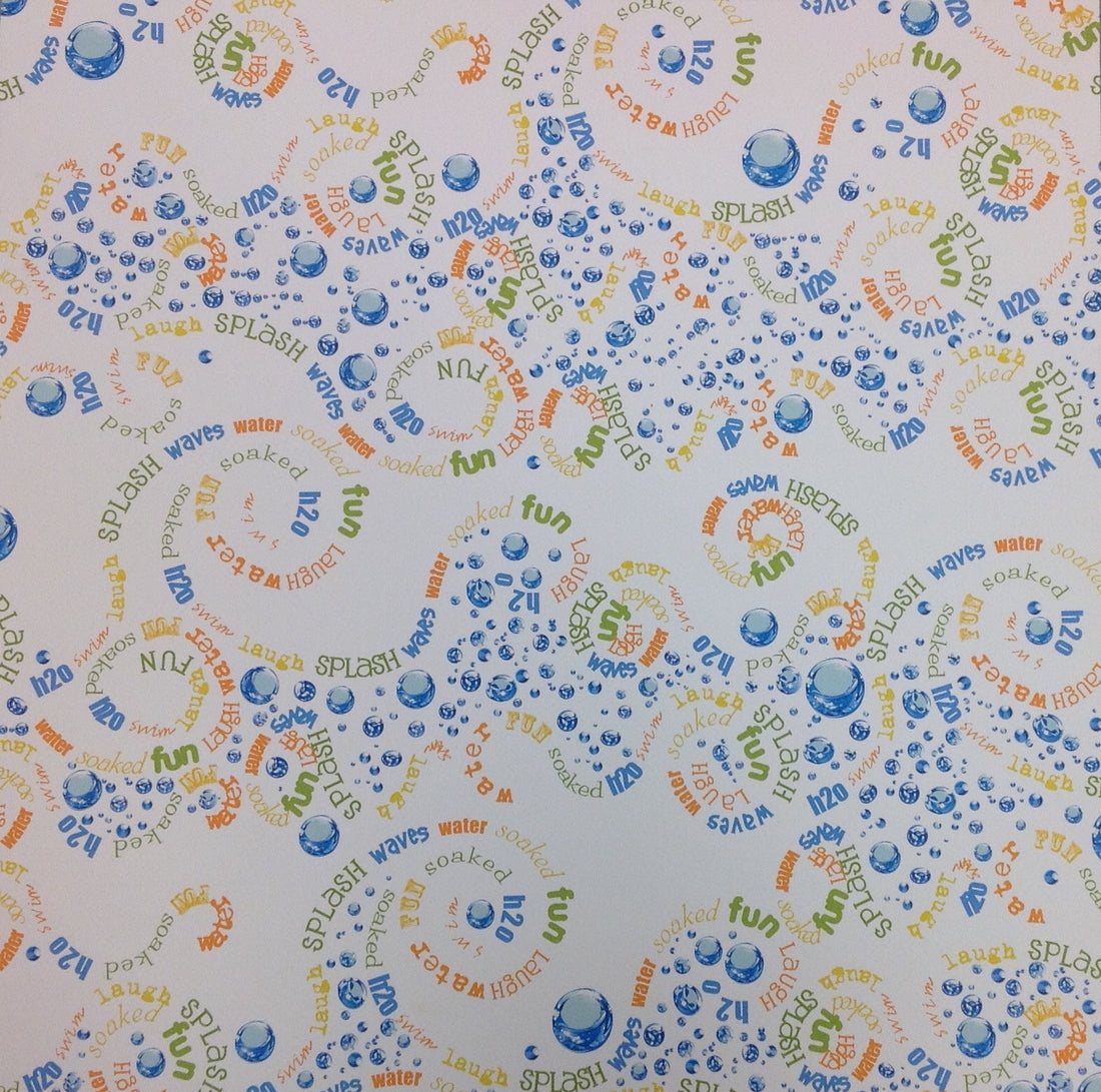 Kyandyland WATER SOAKED H2O 12x12 Scrapbook Papers 2pc - Scrapbook Kyandyland