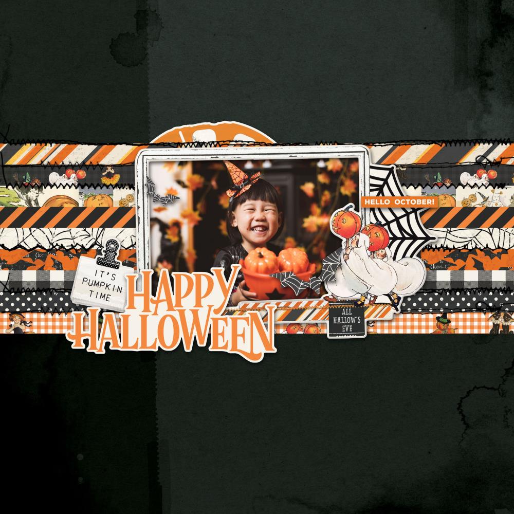 Simple Stories VINTAGE OCTOBER 31ST 88pc Collection Kit 12"X12"