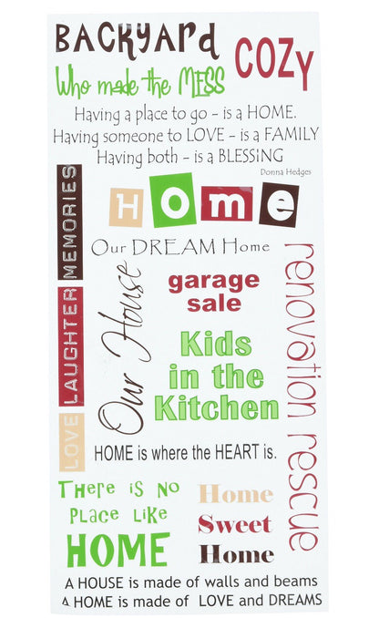 Kaisercraft Rub Ons HOME Rubon Sentiments 6”X12”